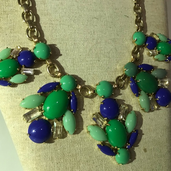 Stella and Dot Statement Necklace - Green & Blue - Picture 2 of 2